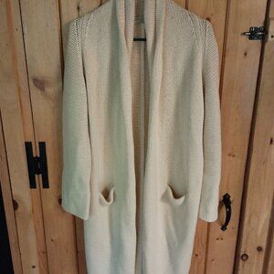 Women's off white wool blend sweater coat